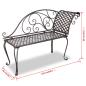 Preview: Garten-Chaiselongue 128 cm Stahl Antik Braun