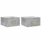 Preview: Wand-Nachttische 2 Stk. Betongrau 35x35x20 cm