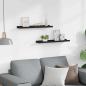 Preview: Bilderleisten 2 Stk. Schwarz 60x9x3 cm MDF