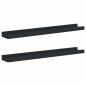 Preview: Bilderleisten 2 Stk. Schwarz 60x9x3 cm MDF