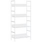 Preview: Bücherregal 4 Regalböden Weiß 60×27,6×124,5 cm Holzwerkstoff