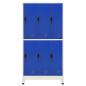 Preview: Schließfachschrank Grau und Blau 90x45x180 cm Stahl