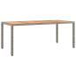 Preview: 7-tlg. Garten-Essgruppe mit Kissen Grau Poly Rattan