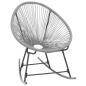 Preview: Schaukelstuhl Mondstuhl Grau Poly Rattan