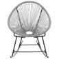 Preview: Schaukelstuhl Mondstuhl Grau Poly Rattan
