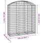 Preview: Gabione mit Hochbogen 150x50x160/180 cm Verzinktes Eisen