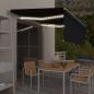 Preview: ARDEBO.de - Markise Manuell Einziehbar mit Rollo & LED 4x3 m Anthrazit