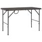 Preview: ARDEBO.de - Gartentisch Klappbar Braun 120x60x74 cm HDPE Rattan-Optik