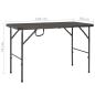 Preview: Gartentisch Klappbar Braun 120x60x74 cm HDPE Rattan-Optik