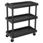 Preview: ARDEBO.de - Werkstattwagen 3 Etagen Schwarz 75x37,5x92 cm PP