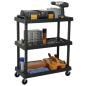 Preview: Werkstattwagen 3 Etagen Schwarz 75x37,5x92 cm PP