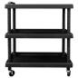 Preview: Werkstattwagen 3 Etagen Schwarz 75x37,5x92 cm PP