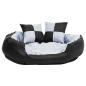 Preview: Wendbares & waschbares Hundekissen Grau und Schwarz 85x70x20 cm