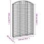Preview: Gabione mit Hochbogen 150x30x220/240 cm Verzinktes Eisen