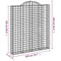 Preview: Gabione mit Hochbogen 200x30x220/240 cm Verzinktes Eisen