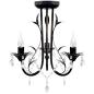 Preview: ARDEBO.de - Decknlampe Art Novau mit Kristallperlen 3 x E14