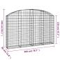 Preview: Gabione mit Hochbogen 200x30x120/140 cm Verzinktes Eisen