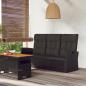 Preview: ARDEBO.de - Gartenbank mit Liegefunktion & Kissen Schwarz 173cm Poly Rattan