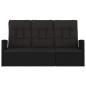 Preview: Gartenbank mit Liegefunktion & Kissen Schwarz 173cm Poly Rattan