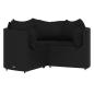Preview: 4-tlg. Garten-Lounge-Set mit Kissen Schwarz Poly Rattan