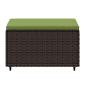 Preview: Gartenhocker mit Kissen 2 Stk. Braun Poly Rattan