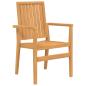 Preview: Stapelbare Gartenstühle 2 Stk. 56,5x57,5x91 cm Massivholz Teak