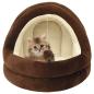 Preview: ARDEBO.de - Katzenbett 50x50x45 cm Braun und Creme