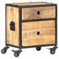 Preview: ARDEBO.de - Nachttisch 40x30x50 cm Raues Mangoholz