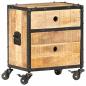 Preview: Nachttisch 40x30x50 cm Raues Mangoholz