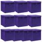 Preview: ARDEBO.de - Aufbewahrungsboxen mit Deckeln 10 Stk. Lila 32x32x32 cm Stoff
