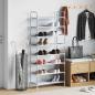 Preview: ARDEBO.de - Schuhregal mit 8 Böden Metall und Vliesstoff Silbern