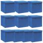 Preview: ARDEBO.de - Aufbewahrungsboxen mit Deckeln 10 Stk. Blau 32x32x32 cm Stoff