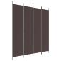 Preview: 4-tlg. Paravent Braun 200x220 cm Stoff