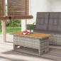 Preview: ARDEBO.de - Gartentisch Grau 100x50x43/63 cm Akazienholz & Poly Rattan