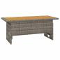 Preview: Gartentisch Grau 100x50x43/63 cm Akazienholz & Poly Rattan