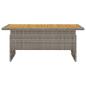 Preview: Gartentisch Grau 100x50x43/63 cm Akazienholz & Poly Rattan