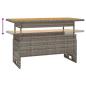 Preview: Gartentisch Grau 100x50x43/63 cm Akazienholz & Poly Rattan