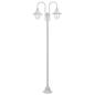Preview: ARDEBO.de - Garten-Pollerleuchte E27 220 cm Aluminium 2-Laterne Weiß