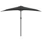 Preview: Balkon-Sonnenschirm mit Alu-Mast Anthrazit 300x155 cm Halbrund