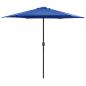 Preview: ARDEBO.de - Sonnenschirm mit Aluminium-Mast 270x246 cm Azurblau
