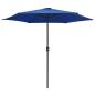 Preview: Sonnenschirm mit Aluminium-Mast 270x246 cm Azurblau