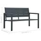 Preview: Gartenbank 120 cm HDPE Grau Holz-Optik