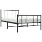 Preview: Bettgestell mit Kopf- und Fußteil Metall Schwarz 100x190 cm