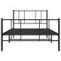 Preview: Bettgestell mit Kopf- und Fußteil Metall Schwarz 100x190 cm