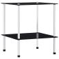 Preview: ARDEBO.de - Regal mit 2 Ablagen Schwarz 40x40x47 cm Hartglas