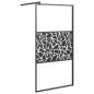 Preview: Duschwand für Walk-In Dusche 100x195cm ESG Steindesign Schwarz