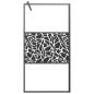 Preview: Duschwand für Walk-In Dusche 100x195cm ESG Steindesign Schwarz
