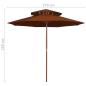 Preview: Sonnenschirm mit Doppeldach und Holz-Mast Terrakotta 270 cm