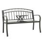Preview: ARDEBO.de - Gartenbank mit Tisch Grau 120 cm Stahl