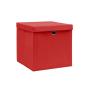 Preview: Aufbewahrungsboxen mit Deckeln 10 Stk. 28x28x28 cm Rot